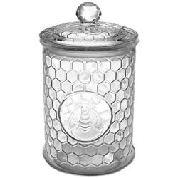 Large 60oz Glass Beehive 3-D Bee French Display Kitchen Canister Storage Jar