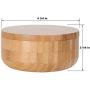 Lilys Home 2-in-1 Round Bamboo Container, Divided Spice Holder, Salt and Pepper Wooden Box with Magnetic Lock