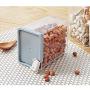 Tree House Square Plastic Food Boxes, Canisters Sets for The Kitchen Clear Versatile Sealed jar Storage containers with lid Packing cans Pack of 3-B 530mlx3