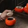 3pcs/set Creative ceramic persimmon Candy Container Meaningful Luck Gifts Food Storage Container Desktop Home Decoration for Serving Tea, Coffee and Spice 3pcs/set Creative ceramic persimmon Candy Container Meaningful Luck Gifts Food Storage Container Desktop Home Decoration for Serving Tea, Coffee and Spice