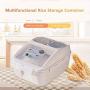 Bulary Double Sealed Rice Storage Containers Kitchen Grain Storage Box with Pulley Large Capacity Bucket + 2 Storage Jar + Measuring Cup