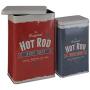 Premier Housewares Hot Rod Storage Canisters, Multi-Colour, Round, Set of 3