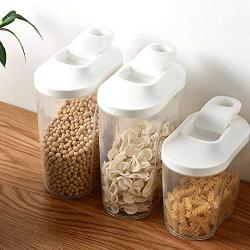 Plastic Cereal Dispenser Storage Box Kitchen Food Grain Rice Container Nice Storage Jars Portable Home Tool 1500ml /1000ml,S