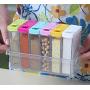 JUSTDOLIFE Spice Shaker Cute Seasoning Bottle Jar Plastic Storage Container with Tray Sets 6Pcs