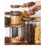 Glass Storage Jars with Sealed Bamboo Lids, Glass Storage Jars Kitchen Canisters for Serving Tea, Coffee, Spice, Candy, Cookie,1000ml