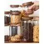 Bouteilles de Rangement en Verre avec Couvercles en Bambou Scellés, Pots de Rangement en Verre pour Servir le Thé, le Café, les Épices, les Bonbons, les Biscuits, 400ml Bouteilles de Rangement en Verre avec Couvercles en Bambou Scellés, Pots de Rangement en Verre pour Servir le Thé, le Café, les Épices, les Bonbons, les Biscuits, 400ml