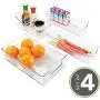 mDesign Küchen-, Schrank-, Kühlschrank- und Gefrierorganizer Behälter – Set von 4, Klar