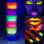 Neon Pigment Eyeshadow Powder,FindinBeauty UV Glow Blacklight 6 Mixed Bright True Colors Eye Shadow Pigments Fluorescent Matte Mica Dye Colorant Neon Makeup Set (6NE)