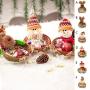 m?kvfa Christmas Candy Storage Basket Christmas Party Decoration Santa Claus Storage Basket Gift Holder Tabletop Display for Home and Kitchen (S, Snowman)