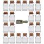 Viva Haushaltswaren 6 Glass Containers 150 ml with Cork Stoppers for Spices, Salt, Gifts, etc and Wooden Spice Scoop, Glass, 150 ml