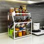 KTOL Stainless Steel Kitchen Spice Rack Organizer, Countertop Storage Organizer Bottle Jars Rack Shelf Holder Rack-3-tier 17.7in
