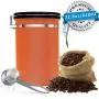 Contenant à Café, Récipient de Rangement Hermétique avec Cuillère, 1,5 LB de Café Fraîche pour une Portion Facile, Support en Acier Inoxydable, Coffre à Vide CO2 Valve, 680 ml (Orange Grand) Contenant à Café, Récipient de Rangement Hermétique avec Cuillère, 1,5 LB de Café Fraîche pour une Portion Facile, Support en Acier Inoxydable, Coffre à Vide CO2 Valve, 680 ml (Orange Grand)