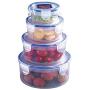 Tree House Food Storage canisters, Plastic Crisper Box Storage jar with lid Versatile Clear cans-C