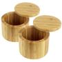 Estilo 100% Natural Bamboo Salt and Spice Box with Lid Set 2