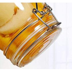 Storage tank glass sealed cans round 1000ml lead-free glass, stainless steel buckle