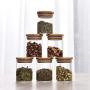 Shelf Floating Storage Jar Heat-resistant Glass Tea Pot Portable Sealed Jar Creative Bamboo Glass Jar. (Size : 8.56CM)