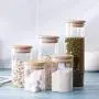 Hemoton Glass Food Jar With Lid, Kitchen Food Containers Clear Canister Container For Kitchen Storage, For Grains, Seeds, Coffee, Flour, Sugar,Tea Coffee Spice Candy(2000ml)