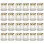 PremiumVials 24 pcs, 1.5 oz Mini Hexagon Glass Jars with Gold Lids, Wedding Favors, Shower Favors, Baby Foods, Canning, spices, Half Pint (24, 1.5 oz Hex w/Gold Lids)