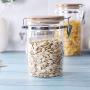 Household Glass Storage Tank Sealed Clip Cover Transparent Storage Jar Food Storage Bottle,900Ml