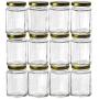 Gojars Hexagon Glass Jars 4oz Premium Food-grade. Mini Jars With Lids For Gifts, Wedding Favors, Honey, Jams And More. (12, 4oz)