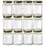 Gojars Hexagon Glass Jars 4oz Premium Food-grade. Mini Jars With Lids For Gifts, Wedding Favors, Honey, Jams And More. (12, 4oz)