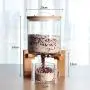 Glass Dry Food Dispenser, Glass Food Storage Canister with Airtight Bamboo Lid, Wooden Stand and Glass Cup for Rice, Beans and Coffee Beans (5L) Glass Dry Food Dispenser, Glass Food Storage Canister with Airtight Bamboo Lid, Wooden Stand and Glass Cup for Rice, Beans and Coffee Beans (5L)