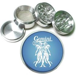 Gemini Astrological Sign Horoscope Aluminum Tobacco Herb Spice Grinder