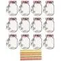 Juvale Mini Glas Masonen (12er Set) mit Deckeln und Strohhalsen (3,5 x 3 x 2 Zoll)