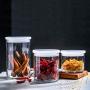 XSWZAQ Thickened household glass sealed storage tanks Whole grain storage tanks Spiced jars, biscuits, tea jars can be stacked (Size : 650ML)