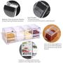 MONICA Clear Seasoning Rack Spice Pots-4 Piece Pure Acrylic Seasoning Box-Storage Container Condiment Jars-Cruet with Cover and Spoon-Included 2 Microfibre Cloths