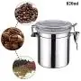Kaffee-Stauraumbehälter, Kaffee-Glas, Tee-Caddy, Küchen-Stauraumdose, Edelstahlbehälter mit CO2-Ventil, für Kaffee, Tee, Nüsse und Pulver