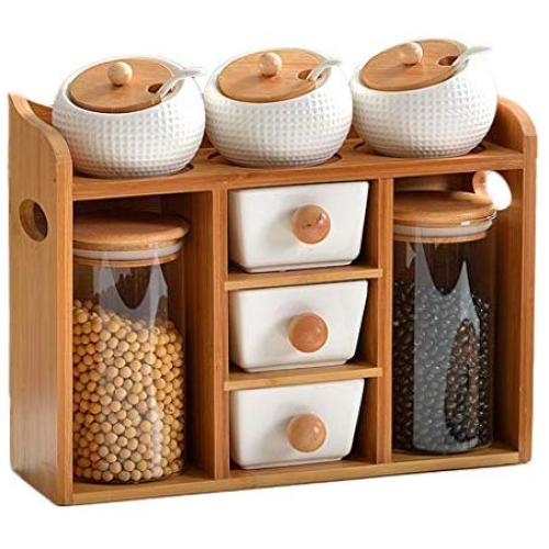 Food Storage Containers Set with Lids Airtight Bpa Free Large, Ceramic Pottery Cereal Containers Canister Cookie Jar for Kitchen Pantry Organization Candy Bulk, 8 Pieces (Color : Style-4)