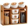 Food Storage Containers Set with Lids Airtight Bpa Free Large, Ceramic Pottery Cereal Containers Canister Cookie Jar for Kitchen Pantry Organization Candy Bulk, 8 Pieces (Color : Style-4)
