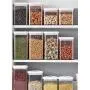 HOMELUNY Set of 4 Clear Airtight Jars Plastic Food Storage Jars with Lids Moisture-proof Storage Jars for Candy, Cookie, Rice, Sugar,Flour,Snacks Keeping Food Dry & Fresh Triangle Gray 800ml