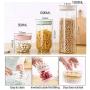 Cereal Containers For Storage With Rotating Seal Cover,Sealed Plastic Container For Stackable,Stackable Jars Dry Food Container,Save Space,0.5L,1L,1.5L,Pink-M-1000ml