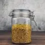 800 ml Kunststoffbehälter mit Clipverschluss, lebensmittelechter Behälter für Lebensmittel, Geschirr, Konservierung, Mehl, Pasta, Gewürze