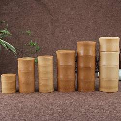 Bamboo Storage Bottles Kitchen Tea Container Jar Cans Case Organizer Spice Round Caps Seal Box Canister For Bulk Products,4J9x22