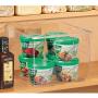 mDesign Plastic Storage Organizer Container Bins Holders with Handles - for Kitchen, Pantry, Cabinet, Fridge/Freezer - Large for Organizing Snacks, Produce, Vegetables, Pasta Food, 8 Pack - Clear