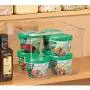 mDesign Klarspeicherbehälter mit Griffen – für Küche, Speisekammer, Schrank, Kühlschrank/Gefrierschrank – Groß für Snacks, Obst, Gemüse, Pasta, Lebensmittel – 8er Pack