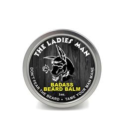 Badass Beard Care Beard Balm - The Ladies Man Scent, 1 Ounce - All Natural Ingredients, Soften Hair, Hydrate Skin to Get Rid of Itch and Dandruff, Promote Healthy Growth