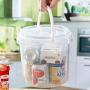 HOMELUNY Set of 4 With Hand Plastic Rice Bucket Moisture Proof 10KG Kitchen Rice Storage Jars for Candy, Cookie, Rice, Sugar,Flour,Snacks Keeping Food Dry & Fresh