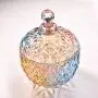 Boîte en cristal gravée Hflove avec couvercle pour bonbons/pots de biscuits/cadeau pour mariage - pot de rangement self-service pour cuisine - pot de rangement (Part F) Boîte en cristal gravée Hflove avec couvercle pour bonbons/pots de biscuits/cadeau pour mariage - pot de rangement self-service pour cuisine - pot de rangement (Part F)