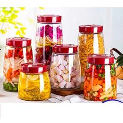 Airtight Food Storage Containers with Lids, Glass Sealed Storage Tank Kimchi Jar Wine Bottle Household Enzyme Bottle Keeps Food Fresh