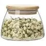 Glasbehälter mit Bambuschlid – Wandmontierbarer Glasbehälter für Tee, Konserven – Dünnwandig, 450ml / 600ml / 750ml (Größe A)