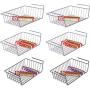 Under Shelf Basket, iSPECLE 6 Pack Wire Rack, Slides Under Shelves For Storage, Easy to Install Grey Black