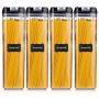 ME.FAN Airtight Food Storage Containers [4-Piece Set] Durable Seal Pot- Cereal Storage Containers - 24 Chalkboard Label - Kitchen Cabinet Organization - BPA Free - Clear Plastic with Black Lid