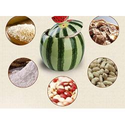 Creative Watermelon Shape Ceramic Food Storage Jar with Lid, Home Decoration