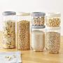 Food Storage Box Plastic Clear Container Set With Lid Kitchen Storage Bottle Jar Dried Grains Tank Snack Dry Spices Jars pf91611,S apricot