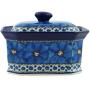 Polish Pottery 6?-inch Jar with Lid made by Ceramika Artystyczna (Cobalt Poppies Theme) Signature UNIKAT + Certificate of Authenticity