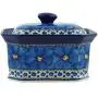 Polish Pottery 6?-inch Jar with Lid made by Ceramika Artystyczna (Cobalt Poppies Theme) Signature UNIKAT + Certificate of Authenticity